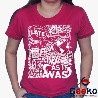 Imagem de Baby Look Harry Styles 100% Algodão - Pop - Geeko, Rosa pink letra bra