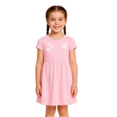 Imagem de Vestido Flamengo Infantil Rosa Torcida Baby, Rosa, Tam 6