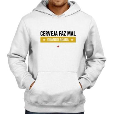 Imagem de Moletom Cerveja faz mal, quando acaba - Foca na Moda, Branco, P