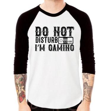 Imagem de Camiseta Raglan Do Not Disturb I'm Gaming Manga 3/4 - Foca na Moda, Br