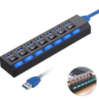 Imagem de Régua Usb 7 Portas Com Led E Interruptor Funcional - Zonne