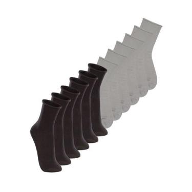 Imagem de Kit 12 Pares de Meias sem Punho Cano Médio Lupo 4421-001 Colorido, Cin