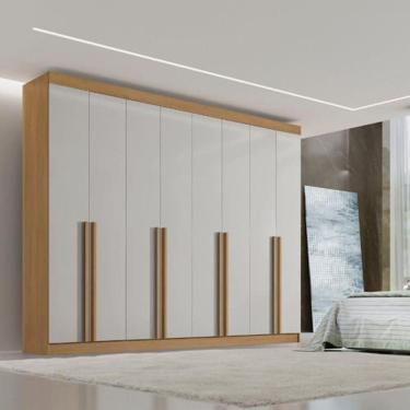 Imagem de Guarda-Roupa Casal 08 Portas Império Cinamomo/Off White - Marrom