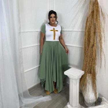 Imagem de Vestido de Dança Coreografia Plus Size Cruz Moda Evangélica - MISS FLO