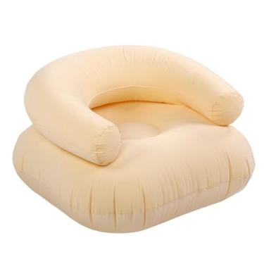 Imagem de ASHATA Cadeira de sofá Removível Inflável, sofá de Poltrona Inflável Reunindo Com Encosto Em Forma de U, Capacidade de 198 Libras, Dobra-se Compactamente, para Viagens de Escritório Em (Bege)