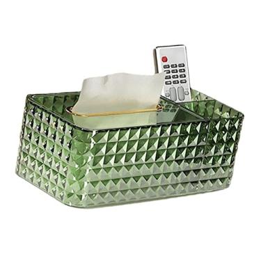 Imagem de Generic Caixa de Armazenamento de Tecido Com Textura de Losango Com Divisória Lateral para Organização de Escritório Doméstico Plástico Transparente 3,5 X 4,7 X 9,4 pol., Decoração de Quarto de Sala