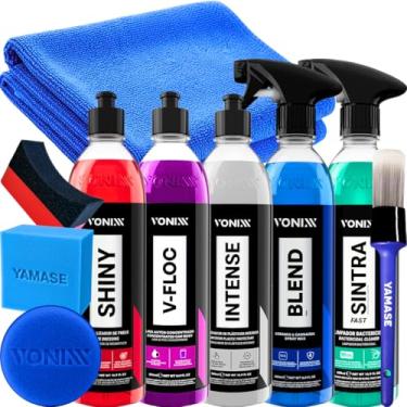 Imagem de Kit Limpeza Automotiva Shampoo Cera Pretinho Protetor Painel Shiny V-floc Intense Blend Sintra Acessórios