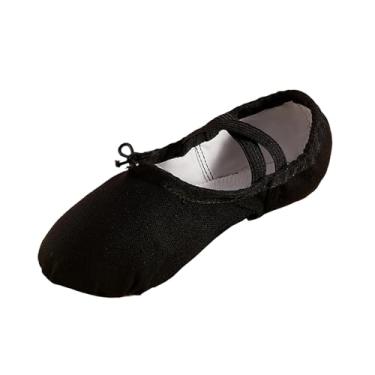 Imagem de Sapatos de dança femininos sola macia cordão plus size tecido treino calçado outono inverno moda interior cadarço, Preto, 36