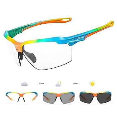 Imagem de KAPVOE Óculos de sol fotocromáticos para homens, mulheres, esportes, ciclismo, corrida, beisebol, golfe, 100% de proteção UV K87