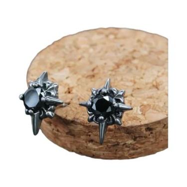 Imagem de Brincos De Argola Góticos Masculinos Com Caveira, Hipoalergênicos, Joi