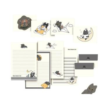 Imagem de Conjunto De Papel E Envelopes Com Tema De Gato Preto Para Convites E C