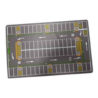 Imagem de Fenteer Tapete de estacionamento em escala 1/64 com vaga para carrinho de brinquedo, cenário de garagem, adereço fotográfico para crianças, Cinza Escuro