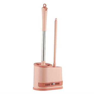 Imagem de Suporte de escova de vaso sanitário, escovas de banheiro e suportes com alça antiderrapante e cerdas flexíveis conjunto de suporte de secagem rápida ferramentas de banheiro (cor: A) (B)