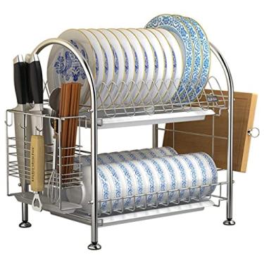 Imagem de Escorredor de pratos 304 escorredor de pratos de aço inoxidável escorredor de gotejamento suprimentos de cozinha escorredor de pratos