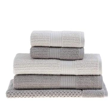 Imagem de Jogo de Toalhas Buddemeyer Fio Penteado Canelado Gigante Bege/Kaki 5 peças