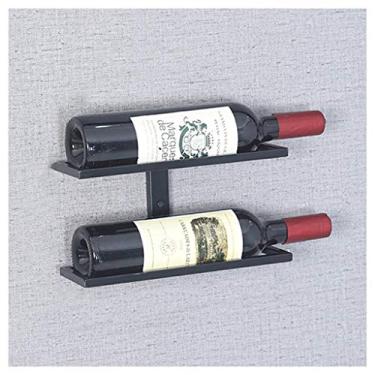 Imagem de HHHJQFAAT Prateleiras de vinho, suporte de parede de armazenamento simples para exibição de vinho de cozinha - suporte de garrafa de vinho montado na parede - organização de bar de cozinha para vinho