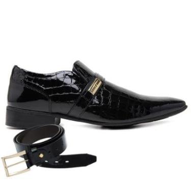 Imagem de Sapato Social Jota Pe Preto Verniz Dixon + Cinto 90550-Masculino