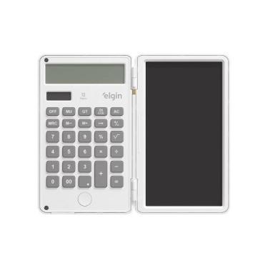 Imagem de Calculadora Com Tela para Anotação Branca - 12 Dígitos Duplo Zero Funç