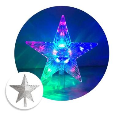Imagem de Estrela Ponteira Pisca Led Enfeite Topo Árvore De Natal 24cm - TOP NAT