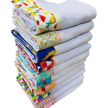 Imagem de Pano De Prato Atacado Barra Premium Kit Com 5 Peças - Pano a Pano