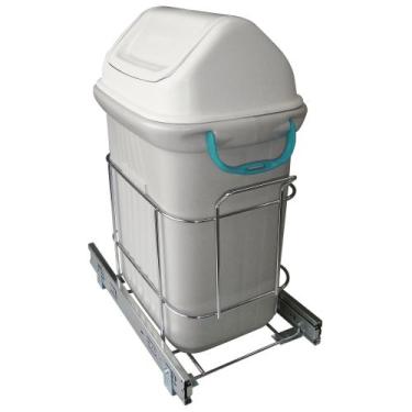 Imagem de Lixeira De Embutir Deslizante 19L Para Cozinha 7078 Cromado - GTB