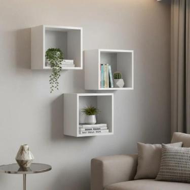 Imagem de Kit 03 Nichos 20x20 MDF Decoração Casa Sala Quarto Banheiro Escritório