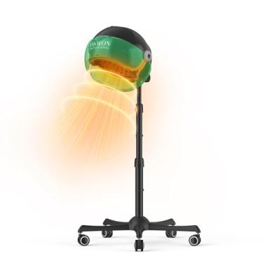 Imagem de TASALON Secador de cabelo profissional iônico com capuz 1875W com 3 configurações de temperatura, viseira transparente com glitter, interruptor lateral, rodinhas e temporizador, secador de cabelo com