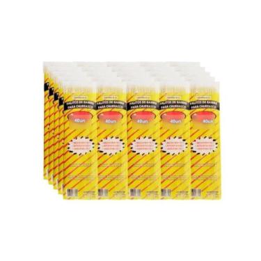 Imagem de F7 Espetos de Bambu Importado: 30cm x 4.5mm - 50Pct com 50un - NC Caie