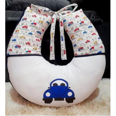 Imagem de Almofada de Amamentação Bebê Total Conforto Tecido Estampado Bordado 1