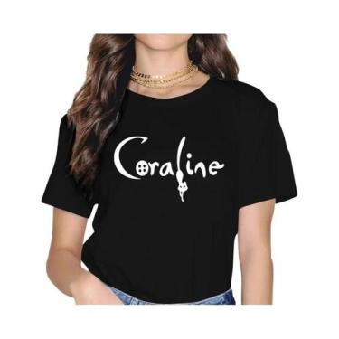 Imagem de Camiseta Feminina Vintage Gótica Coraline, Camiseta Gráfica De Filme D