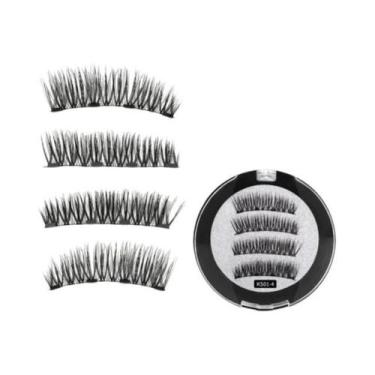 Imagem de Cílios Postiços Magnéticos 3D Naturais Reutilizáveis, Conjunto Com 4 C