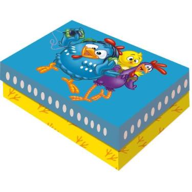 Imagem de Caixa Retangular Com Tampa para Presentes Tema Galinha Pintadinha - Gr