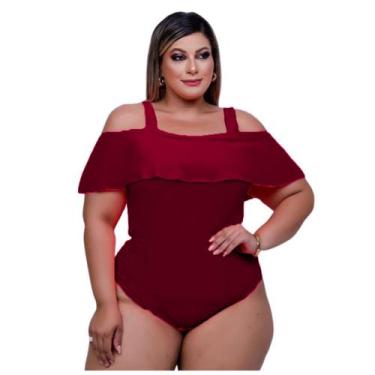 Imagem de Bori Body Plus Size Blusinha Feminina Maiô De Suplex Bory - WM, Vinho,