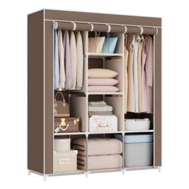 Imagem de Armário Guarda Roupa Organizador Dobrável Desmontável Easy Decor, Café
