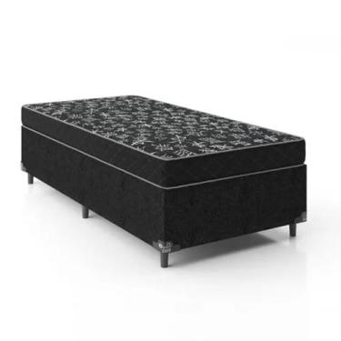 Imagem de Cama Box Solteiro com Colchão Espuma D33 88x188cm Suede - ConfortBraz,