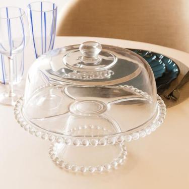 Imagem de Prato Para Bolo Boleira Fruteira Petisqueira de Cristal Chumbo com Pé 