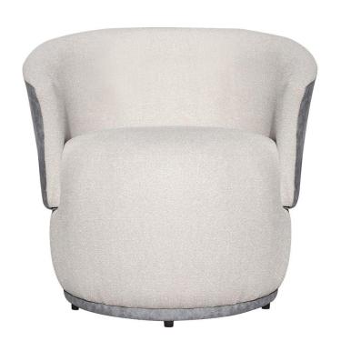 Imagem de Poltrona Orgânica Boucle 7decormoveis Boucle Bege e calacata Cinza