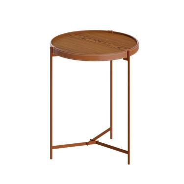 Imagem de Mesa Lateral Aqua 57 Freijo Com Cobre - Imcal Moveis