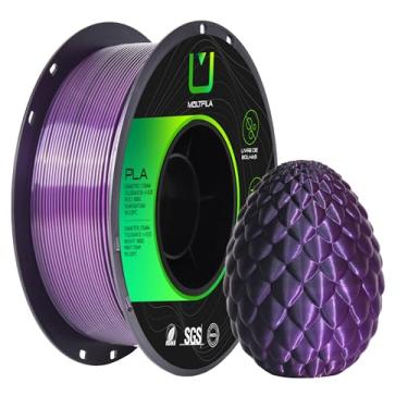 Imagem de Filamento Pla Silk Duo Color Multfila Para Impressora 3d 1kg 1.75mm Cor Preto e Roxo