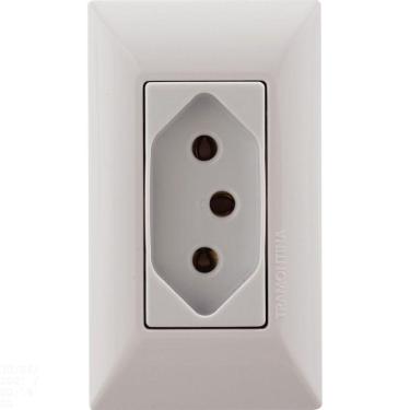 Imagem de Conjunto Para Móvel 1 Tomada 2p+t 10 A Tramontina Aria Branca Tramontina