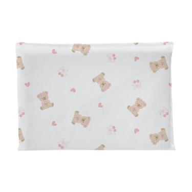 Imagem de Travesseiro Antissufocante para Bebê 32cmx22cmx03cm Bublim, Ursa Laço