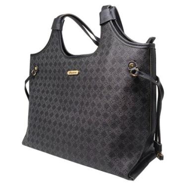 Imagem de Bolsa Feminina Estampa Geométrica Elegante Moderna Chenson, Preto, UN