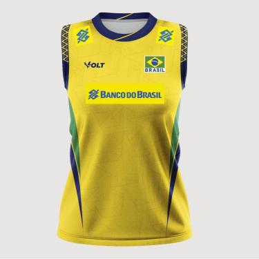 Imagem de Regata Vôlei Volt Brasil CBV 2025 Oficial Masculina Amarela-Masculino