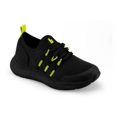 Imagem de Tênis Infantil Bibi Action Preto Flúor Sem Cadarço Unissex -, Preto, 3