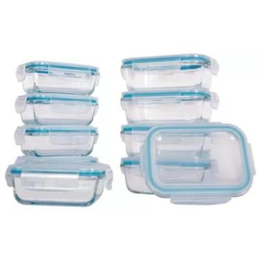 Imagem de Conjunto 10 Potes Stock Vidro Hermético 185ml x 370ml - Member's Mark