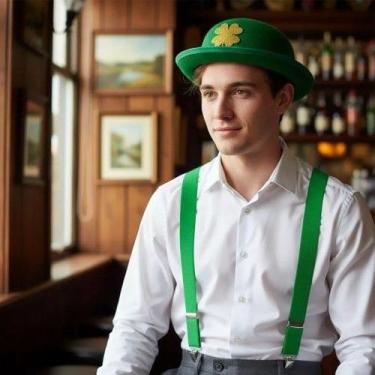 Imagem de Kit Fantasia Saint Patrick Day Adulto Chapéu E Suspensório - NoBrand, 