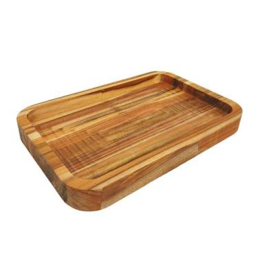 Imagem de Gamela teca retangular grande 44x28x2cm grilazer tc51