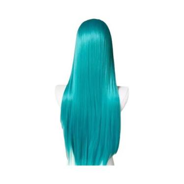 Imagem de Peruca Sintética Longa Lisa Loiro Platina 26 Polegadas 13x4 Lace Front