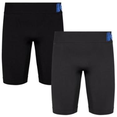 Imagem de Kit 2 Short Térmico Masculino Térmica Microfibra Tecnologia Seamless-Masculino