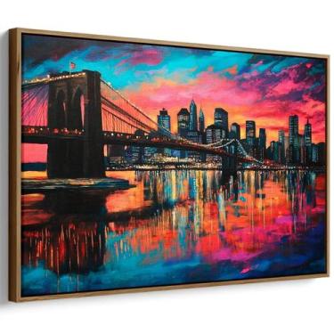 Imagem de Quadro decorativo Manhattan - Mioquadros, 120x80 cm, Tabaco